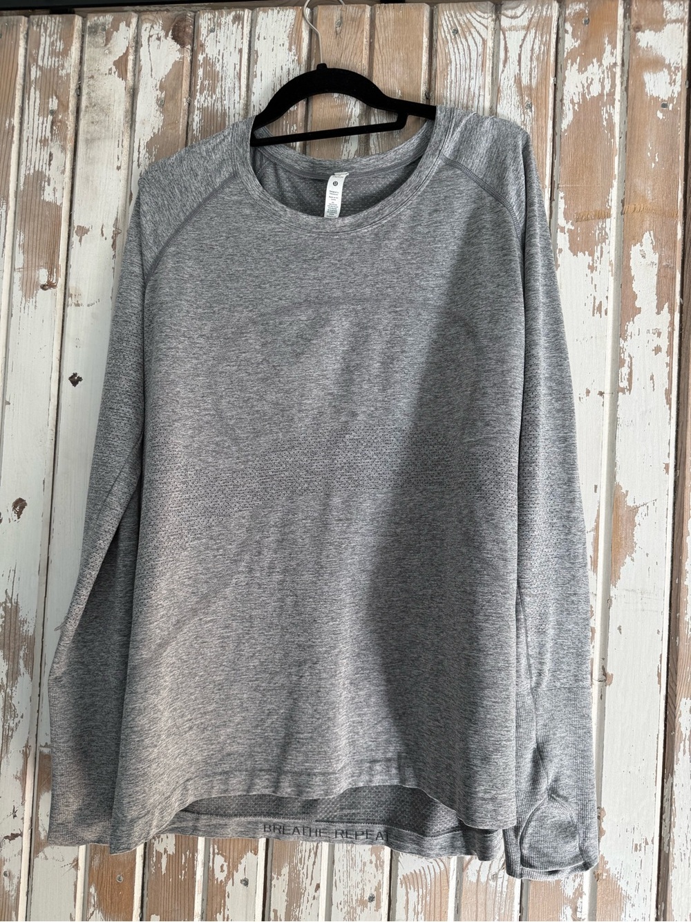 lululemon athletica Swiftly Tech Gray Long Sleeve Top, Size 18